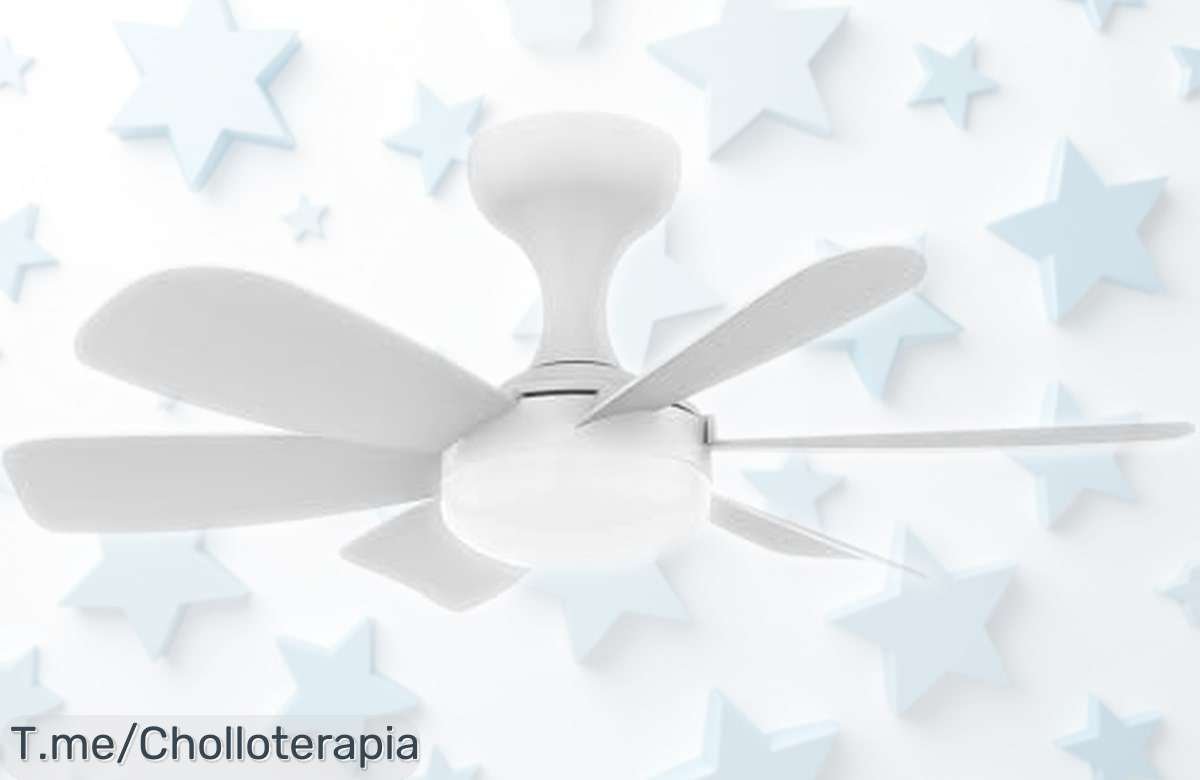 Ventilador de casquillo con luz LED y 5 palas rebajado a precio muy bajo motor DC regulable en 6 velocidades perfecto para baños y cocinas suelta aire fresco ya antes que se agote el ofertón