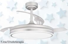 Ventilador de techo Akunadecor motor DC con luz led regulable y mando a distancia ligero y potente, precio rebajado ¡date prisa que vuelan!