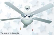 Ventilador de techo Bastilipo Málaga 132cm blanco súper silencioso con mando, función frío y calor para todo el año, ahora rebajado a un precio loco que vuela ¡date prisa antes de que se agoten las pocas unidades!