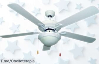 Ventilador de techo Bastilipo Málaga 132cm blanco súper silencioso con mando, función frío y calor para todo el año, ahora rebajado a un precio loco que vuela ¡date prisa antes de que se agoten las pocas unidades!