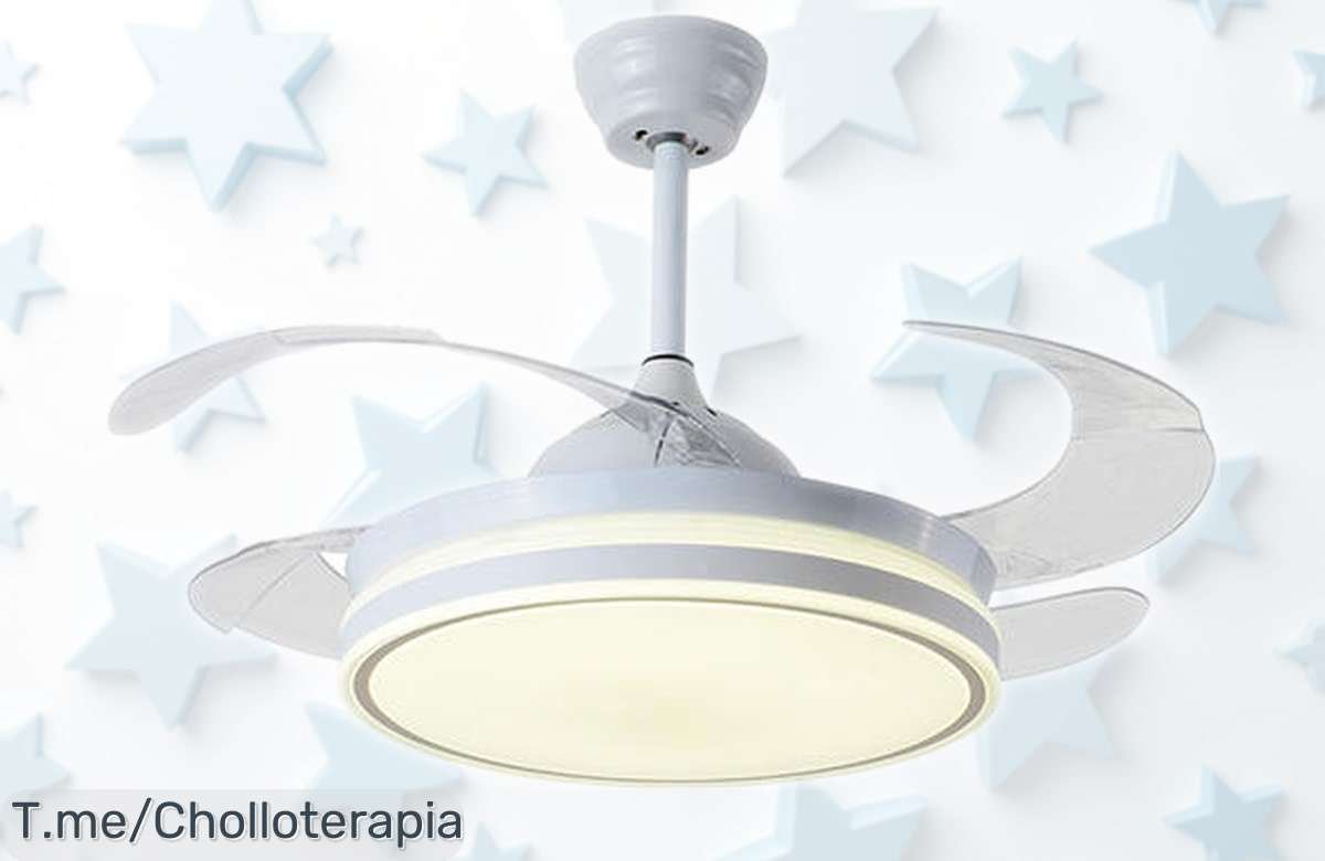 Ventilador de techo Bel Air Home Atenas silencioso con motor DC y luz LED, aspas desplegables y memoria ahora a precio rebajado un super chollo limitado para refrescar tu casa ¡hazlo tuyo ya antes que se agote!