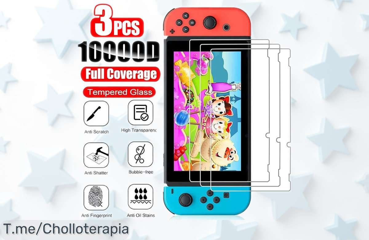 Vidrio templado ultra resistente para Nintendo Switch y Lite OLED con pack a precio rebajado, la protección que tu consola merece ¡ofertón limitado que puedes perder si no te mueves ya!