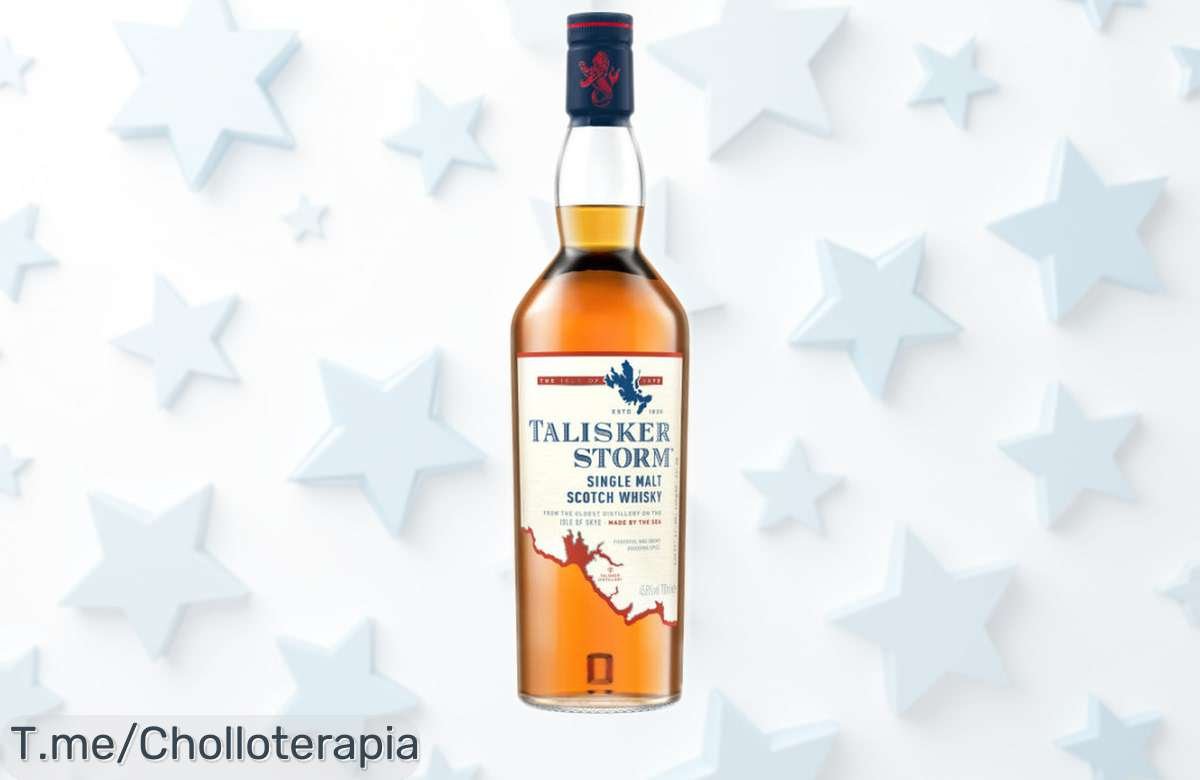 Whisky escocés single malt Talisker Storm 0.7L con sabor potente y único, precio rebajado imposible de ignorar, corre que vuelan las unidades en este ofertón limitado ¡prueba ya el trago que te dejará sin palabras!