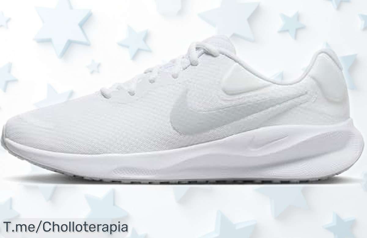 Zapatillas Nike Revolution 7 para hombre en blanco Pure Platinum con espuma ultra cómoda y sujeción top, ahora rebajadas en un super chollo que no encontrarás otra vez ¡Date prisa porque vuelan!