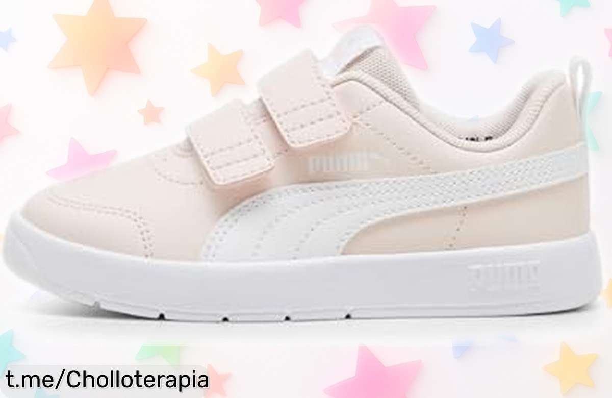 Zapatillas Puma Courtflex V3 V PS en island pink white con cierre velcro y estilo moderno, precio rebajado para que no te quedes sin este super chollo, ¡oferta limitada que se va volando!