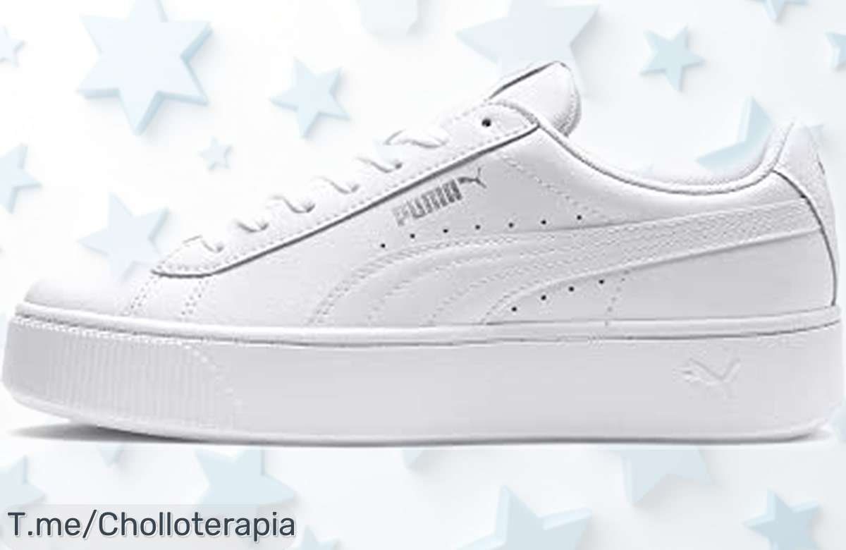 Zapatillas Puma Vikky Stacked L para mujer con suela antideslizante y piel resistente, ahora a precio rebajado que vuela; pocas unidades disponibles ¡Date prisa y no dejes escapar este ofertón!