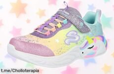Zapatillas Skechers Unicorn Dreams para niñas en morado con diseño único y súper llamativo a precio rebajado que no puedes dejar escapar ¡Quedan pocas unidades, corre porque este ofertón vuela!