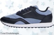 Zapatillas Tommy Hilfiger Runner para hombre azul único rebajadas con diseño top y materiales premium, precio muy bajo que vuela rápido, un ofertón brutal que no puedes dejar escapar hoy mismo