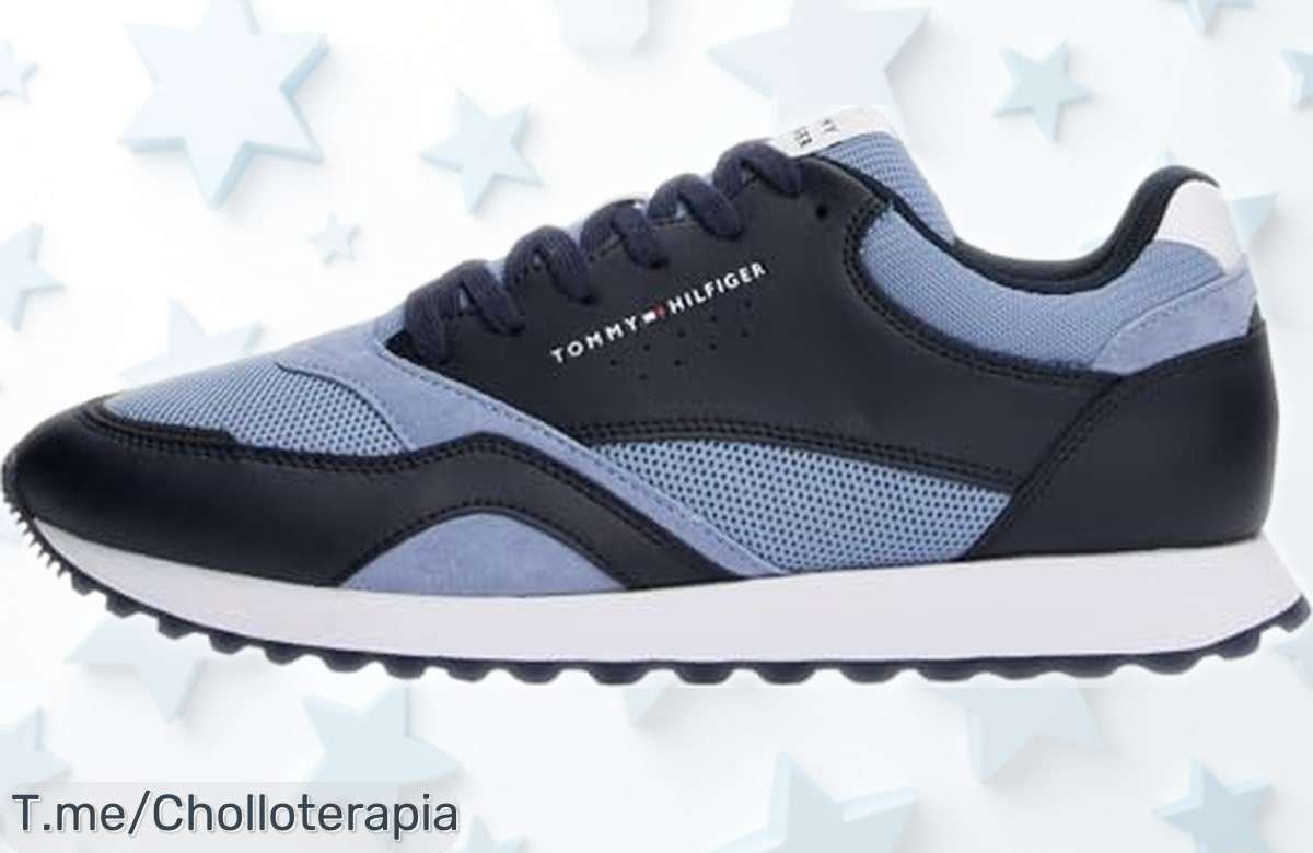 Zapatillas Tommy Hilfiger Runner para hombre azul único rebajadas con diseño top y materiales premium, precio muy bajo que vuela rápido, un ofertón brutal que no puedes dejar escapar hoy mismo.