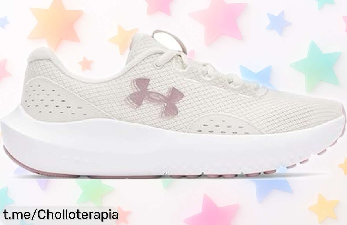 Zapatillas Under Armour UA W Charged Surge 4 blancas y rosas con sujeción inmediata y amortiguación de primera rebajadas por tiempo limitado, una oportunidad que no volverás a ver ¡date prisa y consigue este super chollo antes de que desaparezca!