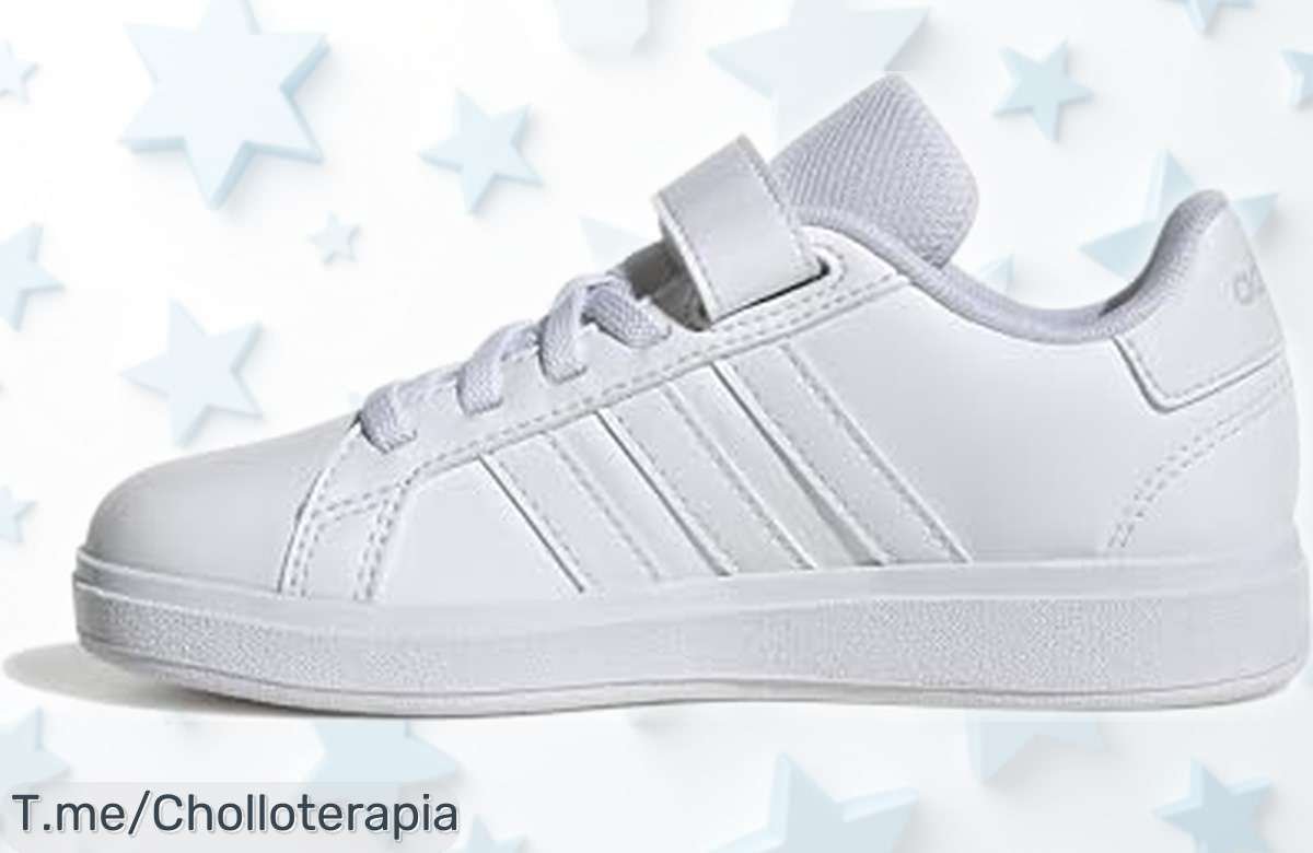 Zapatillas adidas Grand Court 2.0 para niños con suela antideslizante y estilazo siempre vigente, ahora a precio rebajado que no vas a creer ¡Date prisa que este súper chollo se esfuma rápido!