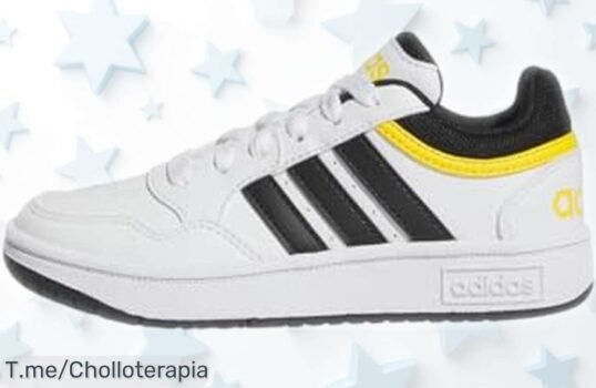 Zapatillas adidas Hoops para niños con suela antideslizante y durabilidad brutal, ahora a un precio rebajado que no dura nada ¡Entra ya por este super chollo antes de que desaparezcan!