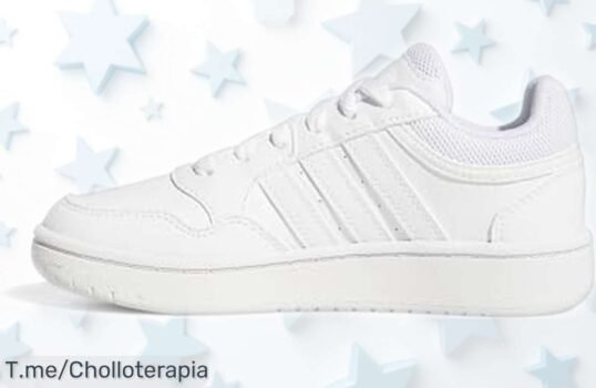Zapatillas adidas Hoops unisex para niños, diseño clásico con suela antideslizante y precio rebajado que no dura para siempre ¡No pierdas este super chollo!