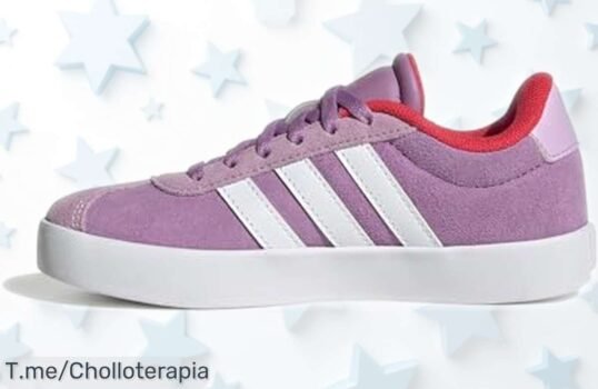 Zapatillas adidas VL Court 30 kids en preloved purple con suela súper resistente y diseño que enamora, precio rebajado increíble para que los peques corran sin parar, ¡solo quedan pocas unidades, date prisa antes de que desaparezcan!