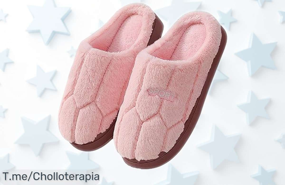 Zapatillas de casa con suela antideslizante y felpa gruesa perfectas para invierno, ahora a precio rebajado que vuela rápido ¡No pierdas este ofertón!