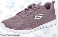 Zapatillas mujer Skechers Graceful Get Connected en lavanda con suela antideslizante hoy a precio rebajado, un super chollo que combina estilo y seguridad ¡date prisa que vuelan!