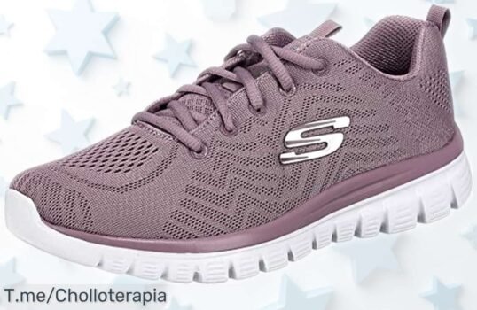 Zapatillas mujer Skechers Graceful Get Connected en lavanda con suela antideslizante hoy a precio rebajado, un super chollo que combina estilo y seguridad ¡date prisa que vuelan!