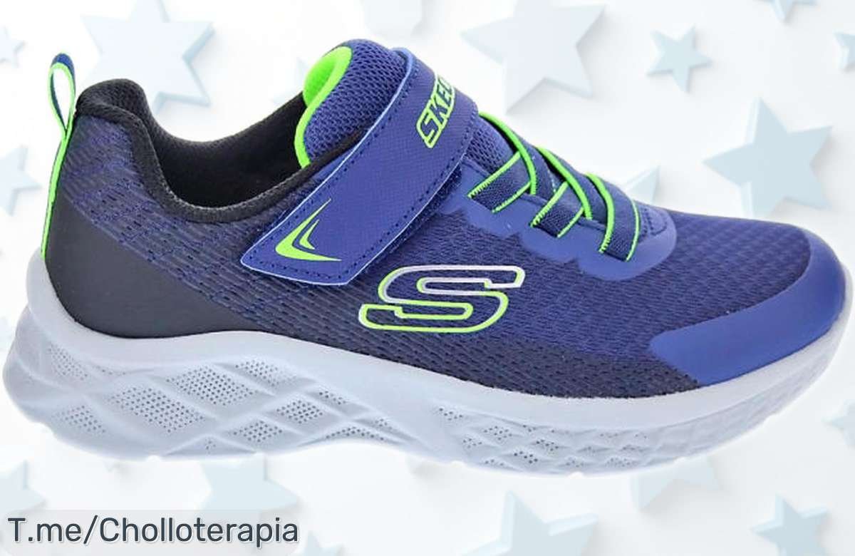 Zapatillas niño Skechers Microspec II azul con diseño resistente y precio rebajado que no dura mucho; corre ya para llevarte este super chollo antes que se agoten ¡no dejes pasar esta oferta limitada!