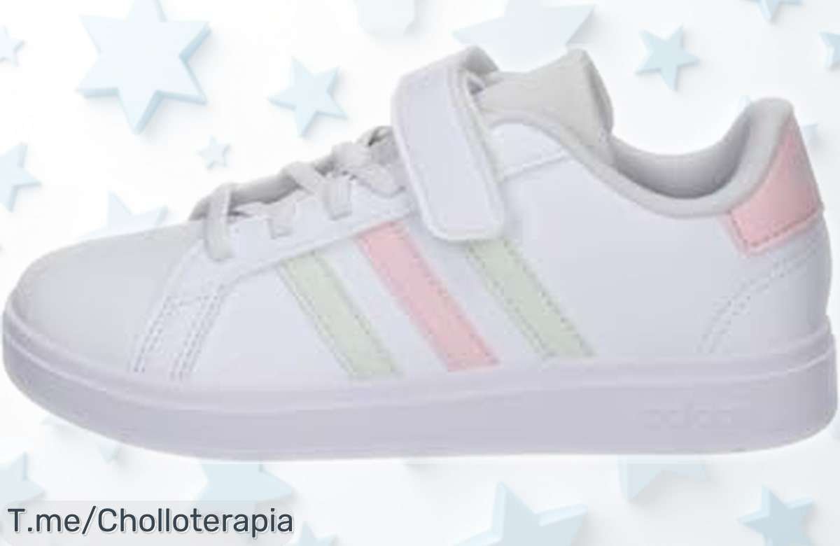 Zapatillas unisex adidas Grand Court 2.0 para niños con suela ultra resistente y diseño clásico, ¡precio rebajado que no dura! Corre rápido, quedan pocas unidades de este super chollo que no puedes dejar escapar ahora mismo