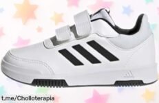 Zapatillas unisex adidas Tensaur con cierre rápido y suela que no deja marcas rebajadas a precio muy bajo solo por poco tiempo corre antes de que se agoten este super ofertón para los peques