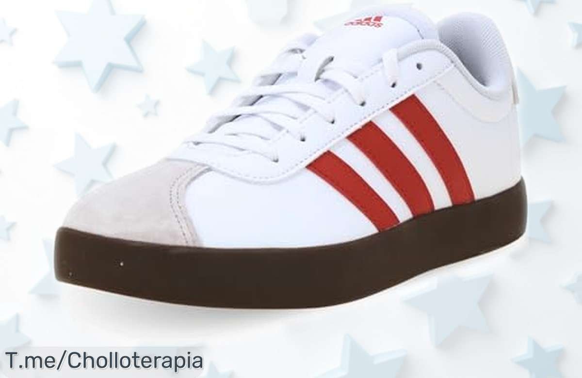 Zapatillas unisex adidas VL Court 3.0 para niños con cierre seguro y estilo top a precio rebajado, ¡super chollo que no dura para siempre!