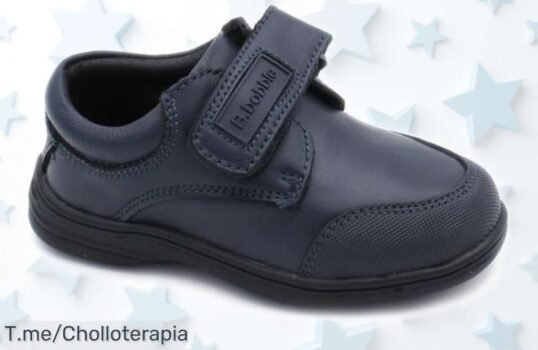 Zapato colegial Bubble Kids 069 con velcro elegante, súper chollo rebajado para tus peques corre que vuelan oportunidad única de moda y comodidad ¡No te lo pierdas!