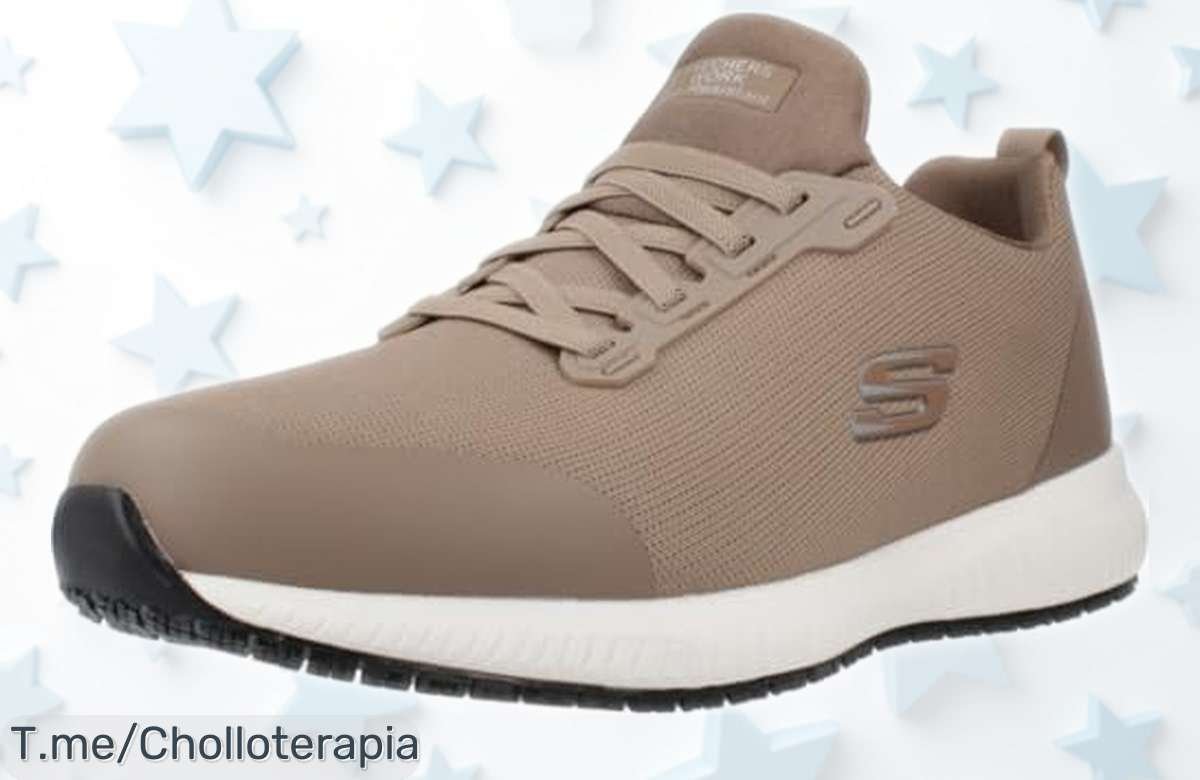 Zapatos Skechers Squad Sr Myton con suela antideslizante y resistencia al agua a precio rebajado ¡Un ofertón que desaparece rápido, cómpralos ya antes de que sea tarde!