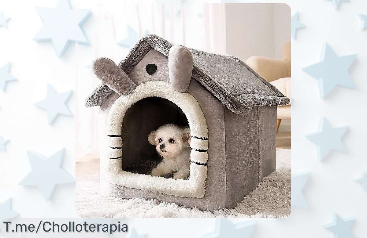 caseta plegable para perros y gatos con colchón ultra suave ideal invierno, un ofertón rebajado que no se repite corre antes de que vuelen las unidades ¡tu mascota merece este chollazo ya!