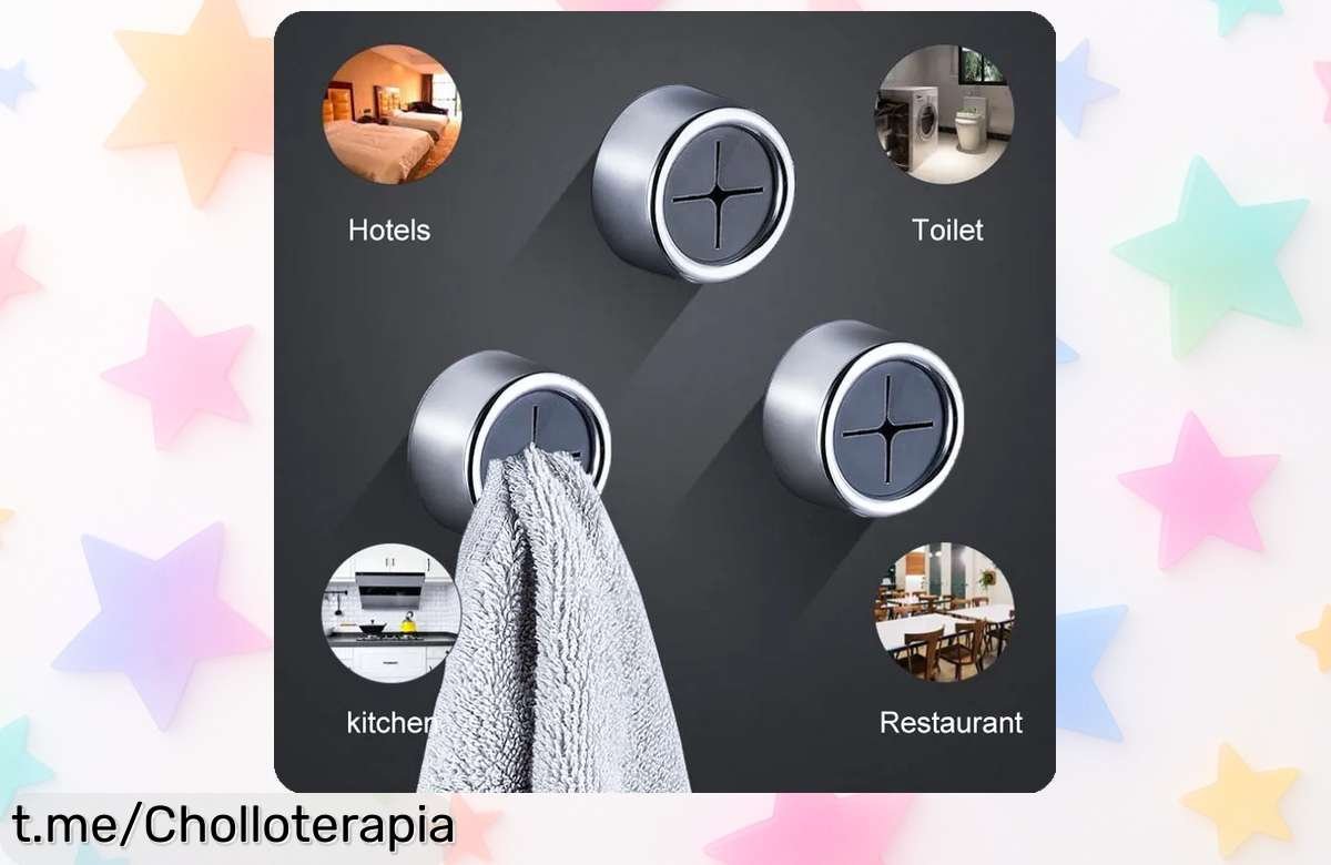 3 clips para colgar toallas y paños sin perforar súper chollo con precio rebajado que transforma tu cocina en un instante ¡Oferta limitada, corre porque vuelan!