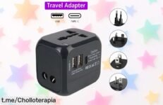 Adaptador de viaje todo en uno con enchufes para USA, UE y Reino Unido a un precio que no vas a creer ¡No te quedes sin el tuyo y viaja sin preocupaciones!