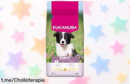 Alimento Eukanuba para cachorros con pollo fresco 15 kg, ¡descuento brutal para que tu amigo crezca feliz! No dejes escapar este super chollo y hazlo sonreír hoy mismo.