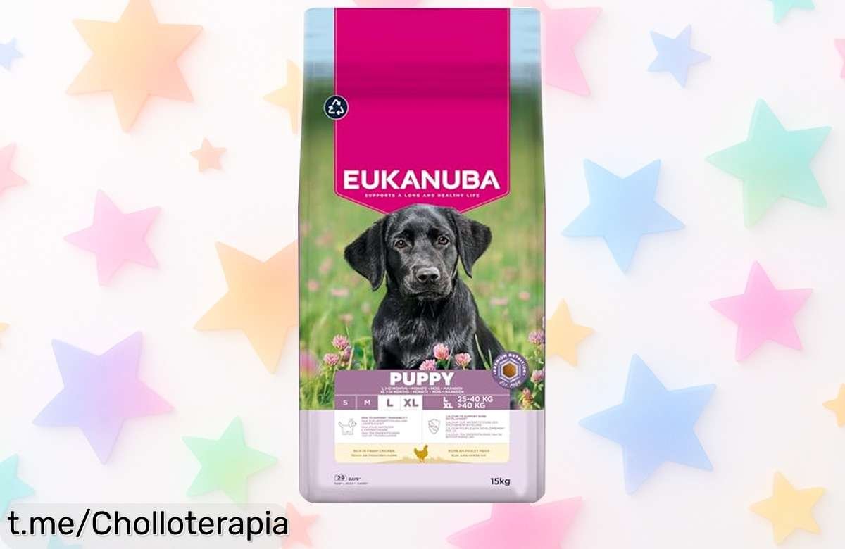 Alimento para cachorros Eukanuba con pollo fresco, ahora en un super chollo que hará saltar de alegría a tu peludo: ¡no lo dejes escaparse!