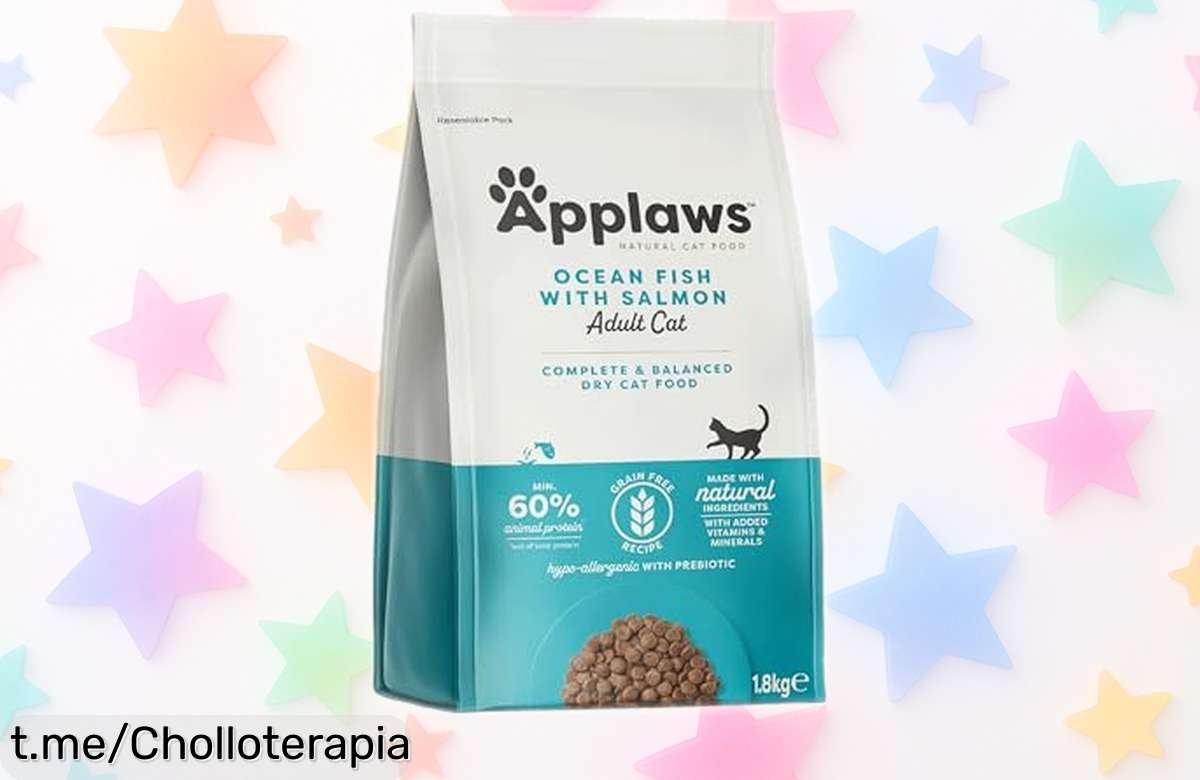 Alimento seco para gatos Applaws Complete natural con pescado y salmón, sin cereales y a precio rebajado, cuida su músculo y pelaje con Omega 3 y 6 ¡Super chollo de 1.8kg que vuela rápido, corre antes que desaparezca!