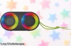 Altavoz karaoke portátil JAPOUCA con luces LED RGB, sonido potente y un super chollo para animar tus fiestas. ¡No dejes pasar esta oportunidad de llenar tu día de ritmo y alegría!