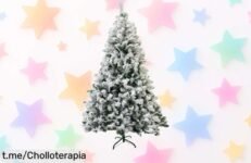 Árbol de Navidad nevado artificial en 5 tamaños, super chollo con precio rebajado para deslumbrar tu hogar ¡No te pierdas este ofertón y vive la magia navideña ya!