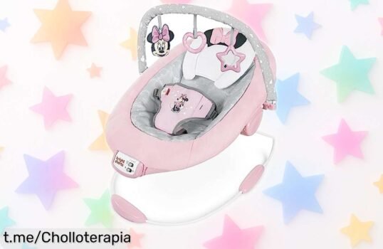 Asiento infantil vibrador Bright Starts Disney Minnie Mouse: ¡el chollazo para mimar a tu bebé con melodías y diversión! No lo dejes escapar, se están volando.