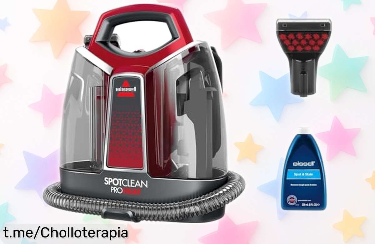 Aspiradora de agua Bissell SpotClean ProHeat para manchas rebeldes con motor potente y calor activo, precio rebajado que vuela ¡corre a por este super chollo antes que se agote!