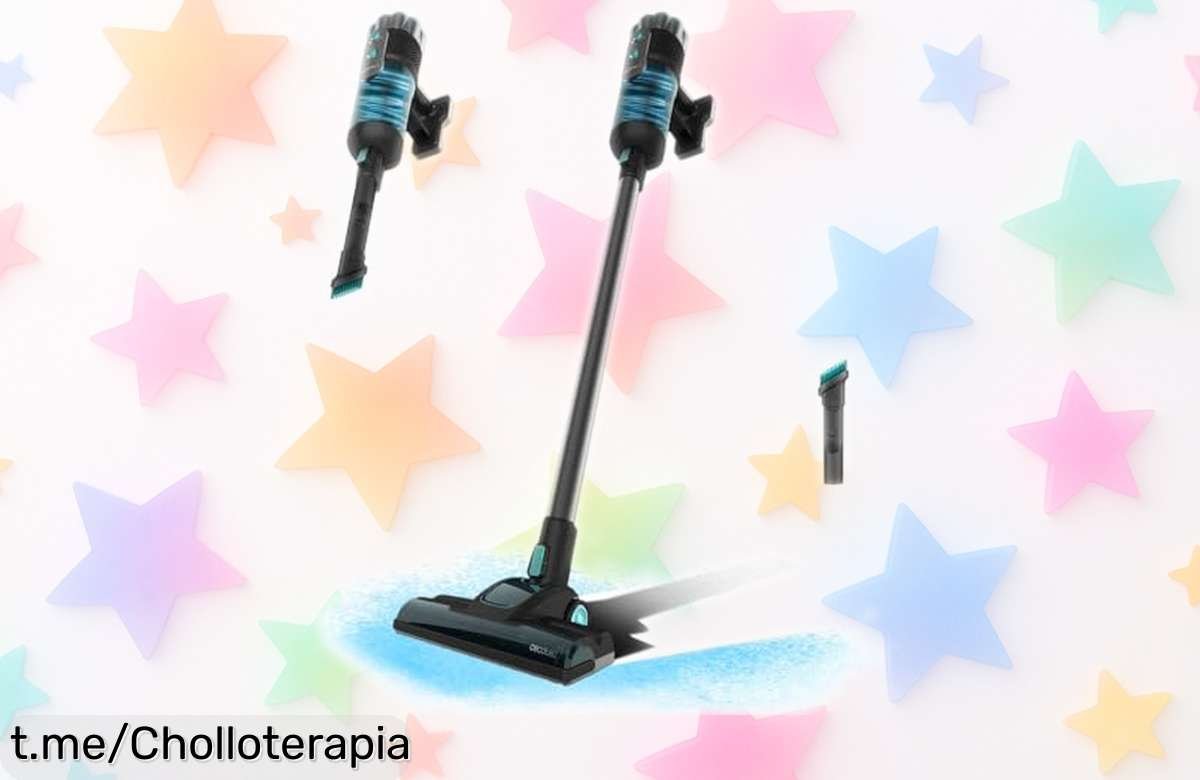 Aspiradora escoba Cecotec Conga 700 PowerHead con súper succión de 18kPa rebajada brutalmente para eliminar hasta la suciedad más escondida, corre que es una oferta limitada y el chollazo vuela ya mismo