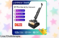Aspiradora inalámbrica Laresar S7 Pro con succión brutal y autolimpieza a 80°C por precio rebajado que no volverás a ver, limpieza exprés en solo 5 min y autonomía para media hora larga ¡date prisa que vuelan las unidades!