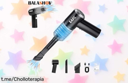 Aspiradora inalámbrica portátil potente con doble uso y carga USB, ¡descuento brutal que no se ve todos los días! Date prisa, ¡los stocks vuelan!