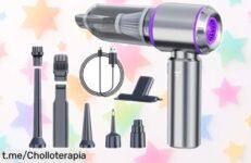 Aspiradora portátil para coche con motor sin escobillas: potencia brutal y precio rebajado de locura, ¡aprovéchate de este super chollo antes que volar! Quedan pocas unidades, ¡haz que tu coche brille al instante!