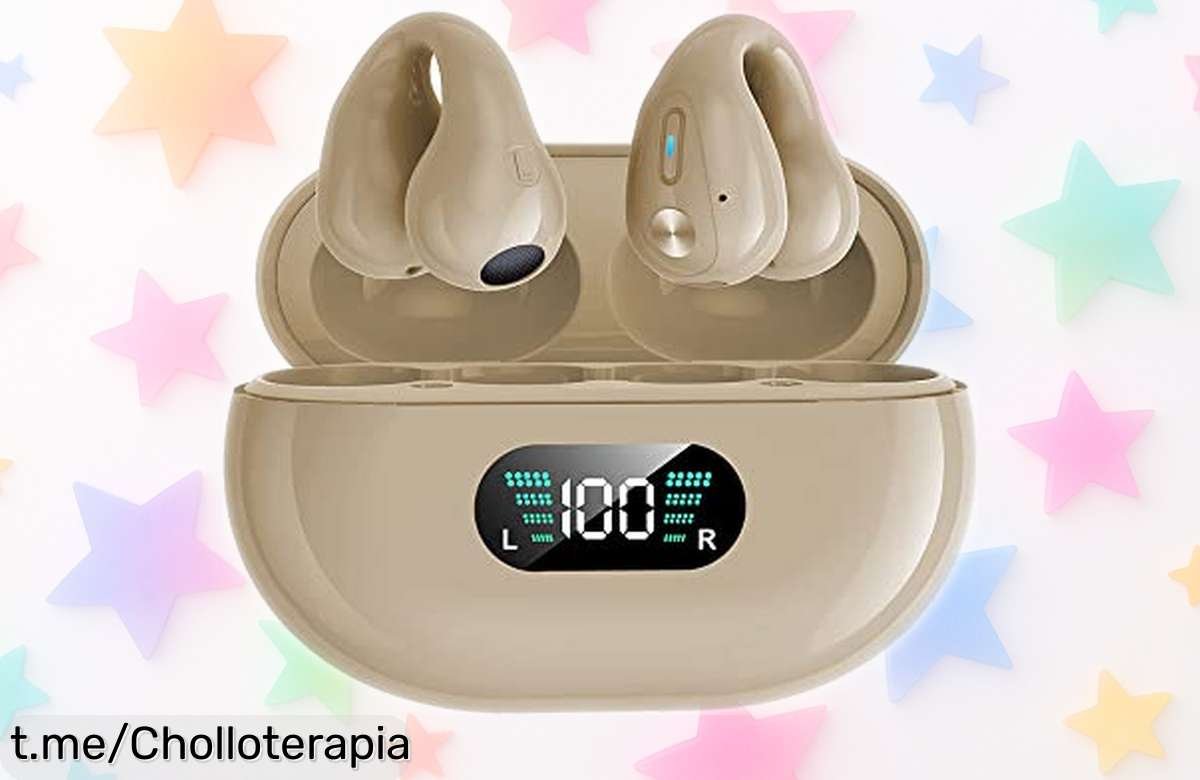 Auriculares de conducción ósea Slub Bluetooth 5.4 con sonido HiFi y clip sport, precio rebajado impresionante para que corras y charles sin perder ritmazo ¡Corre ya que vuelan!