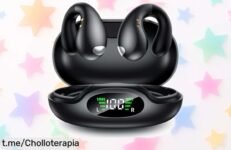 Auriculares inalámbricos deportivos con conducción ósea Bluetooth 53 y 50 horas de música calidad brutal a precio rebajado sin igual, cógelos ya antes que vuelen porque esta oferta limitada no espera a nadie ¡dale al play y corre por ellos!