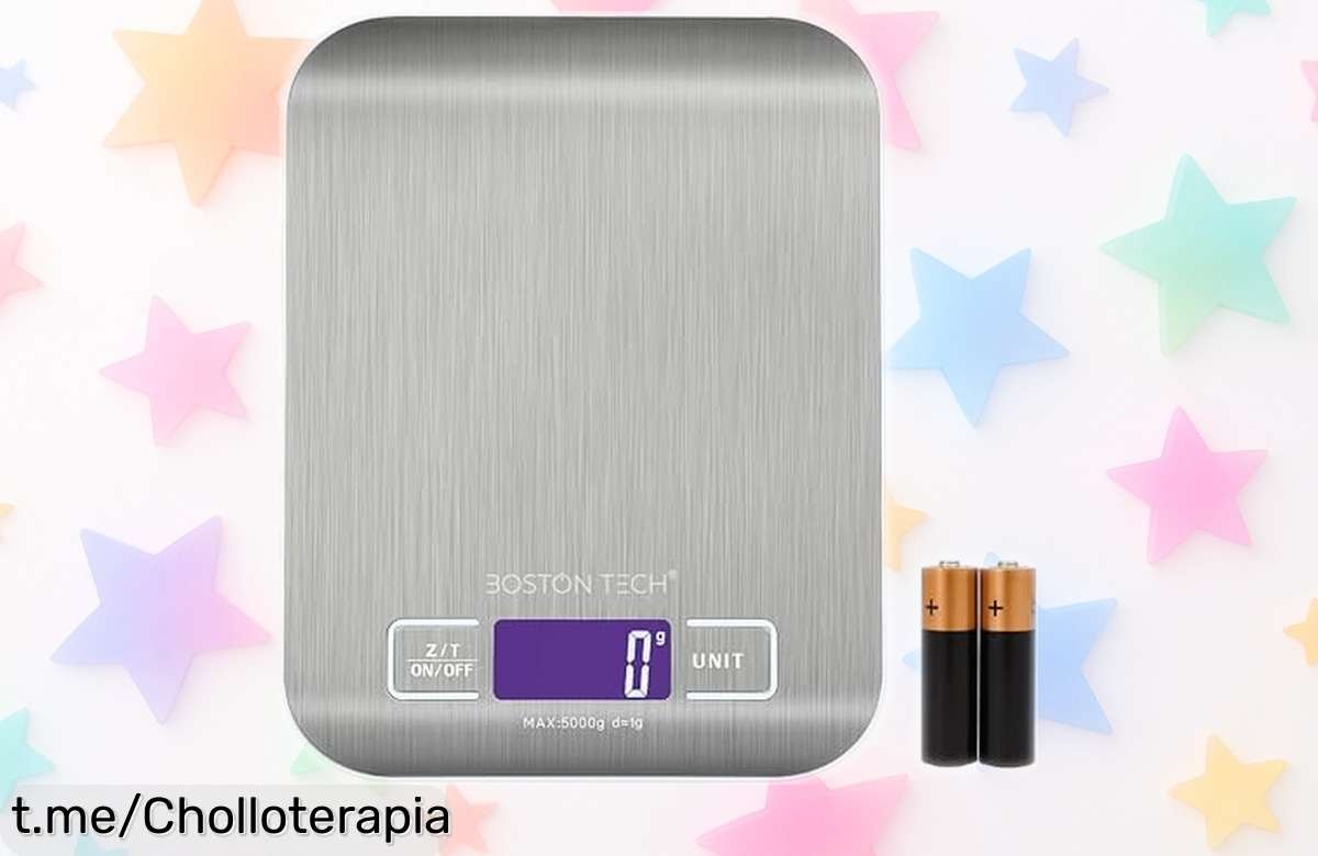 Báscula digital Boston Tech HK105, la precisión increíble que no te dejará tirado; acero inoxidable y función tara para pesar sin líos. ¡Esta súper oferta vuela a precio rebajado! No dejes pasar este chollo o perderás el truco del peso perfecto.