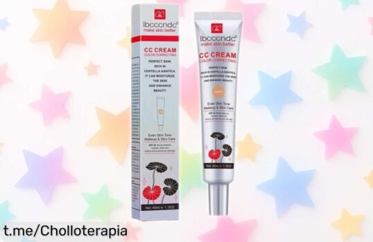 Base de maquillaje Centella Asiática CC Cream con iluminador y tono perfecto a precio rebajadísimo, un súper chollo para lucir radiante hoy mismo ¡quema stock ya que vuelan!