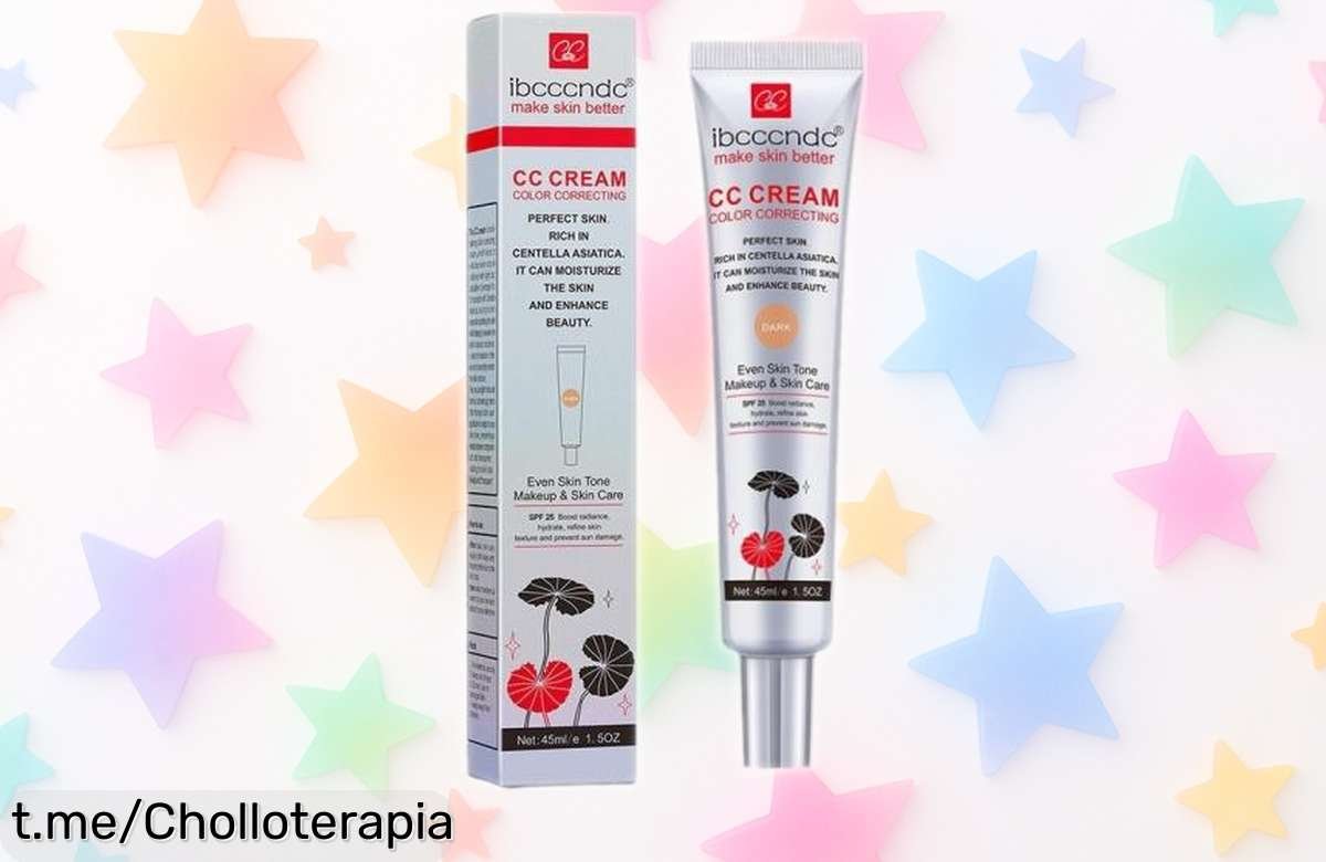 Base de maquillaje Centella Asiática CC Cream con iluminador y tono perfecto a precio rebajadísimo, un súper chollo para lucir radiante hoy mismo ¡quema stock ya que vuelan!