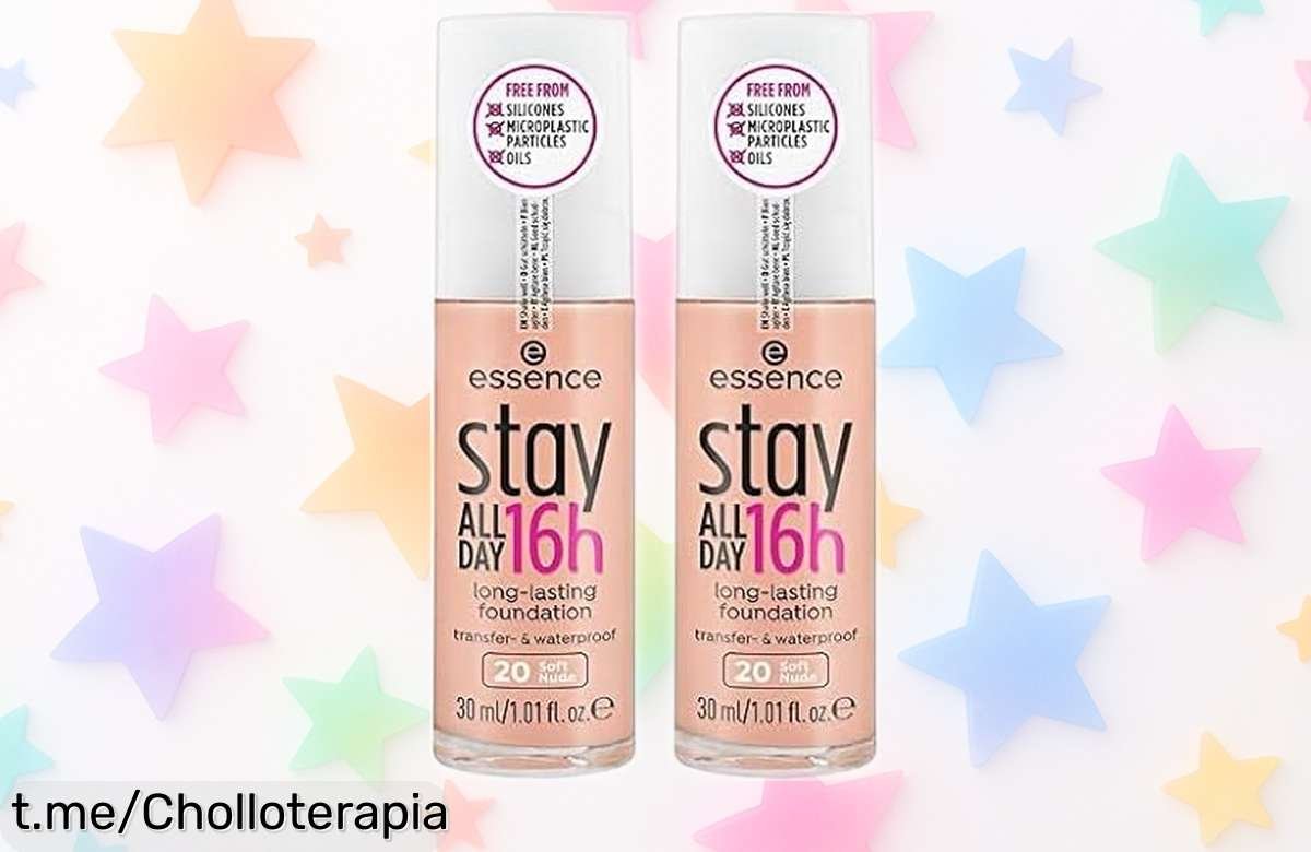 Base de maquillaje cremosa Essence Stay All Day 16H en pack de 2, calidad top y acabado natural a un precio rebajado que no se repetirá ¡No te quedes sin el tuyo antes de que vuelen!