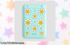 Batería externa MrWonderful con diseño margaritas, carga rápida para tus dispositivos varias veces sin parar, super chollo con precio rebajado y unidades limitadas ¡No lo dejes escapar!