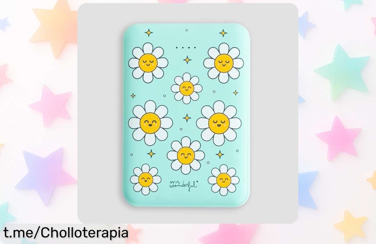 Batería externa Mr.Wonderful con diseño margaritas, carga rápida para tus dispositivos varias veces sin parar, super chollo con precio rebajado y unidades limitadas ¡No lo dejes escapar!