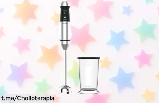 Batidora de mano Power TitanBlack 1500 XL con cuchillas de titanio que trituran hielo y velocidad turbo rebajada a precio loco solo por tiempo limitado, ¡aprovecha este súper chollo antes de que desaparezca!